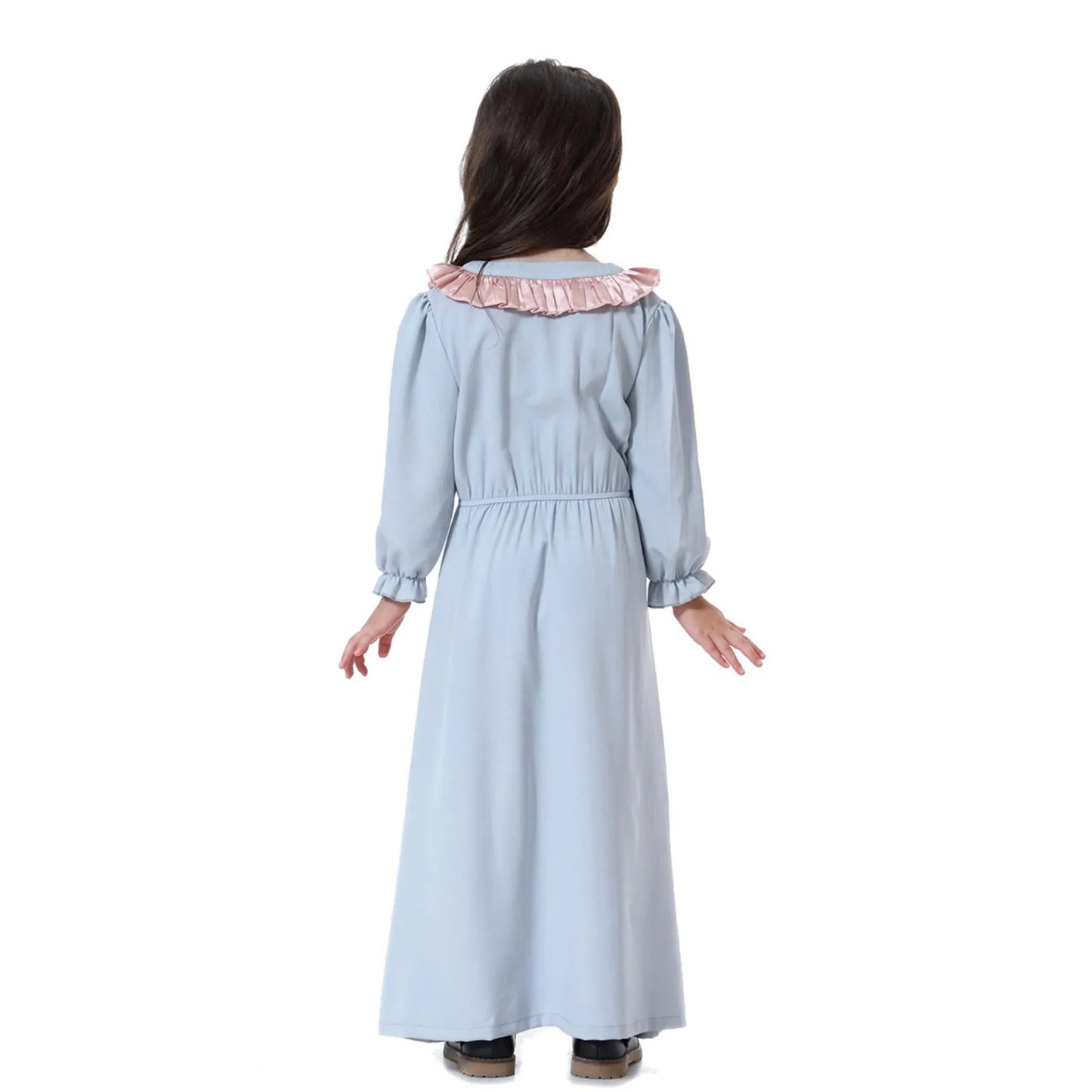 Muslim Children Abaya Girls Long Prayer Robe Gowns Kids Dress Kimono Ramadan Middle East Moroccan Arab Caftan Islamic Clothing