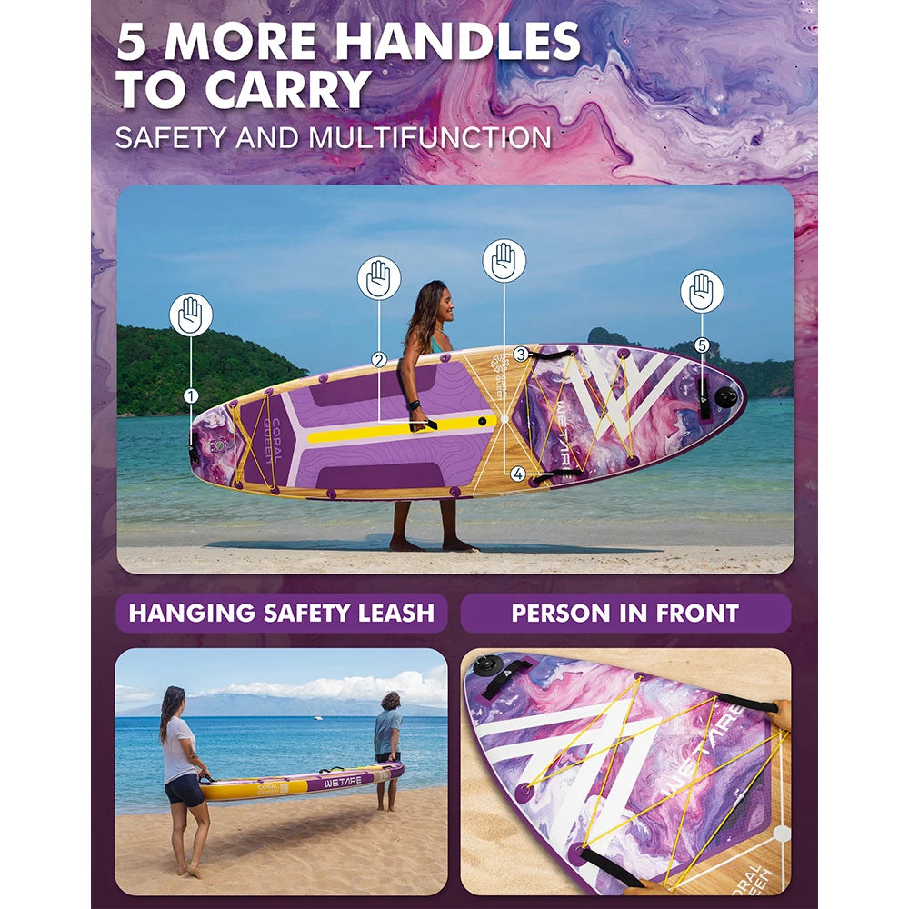 Myboat WETARE Waterproof Inflatable Paddle Board 11'6''x35''x6''Adult Standing Style Aquatic With Accessories Outdoor Game