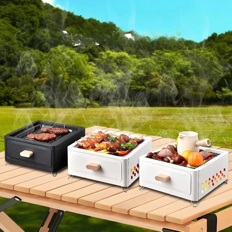 Portable BBQ Charcoal Grill Mini BBQ Tool Kit Picnic Beach Household Garden Barbecue Grill Bbq Grill Outdoor Camping Grill