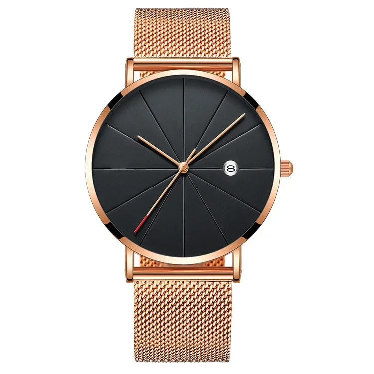Men Watch Luxury Set Fashion Business Brown Quartz Wrist Watches for Men Gift Set Creative Waterproof Quartz Classic Watch