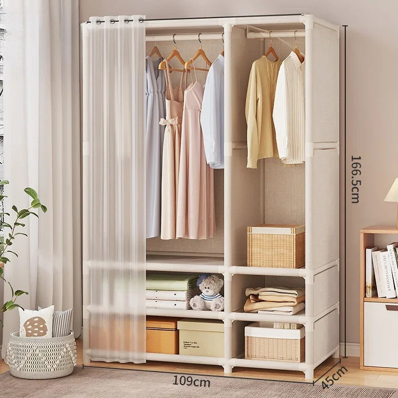 Large Capacity Wardrobe Easy Assembly Cabinet Dust-proof Storage Shelf Durable Closet Collapsible Wardrobe for Dorm Bedroom