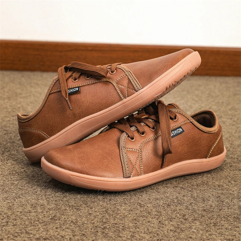 Men Shoes Wide Barefoot Shoes for Men Minimalist Split Leather Casual Shoes Breathable Comfortable White Shoes Walking Sneakers