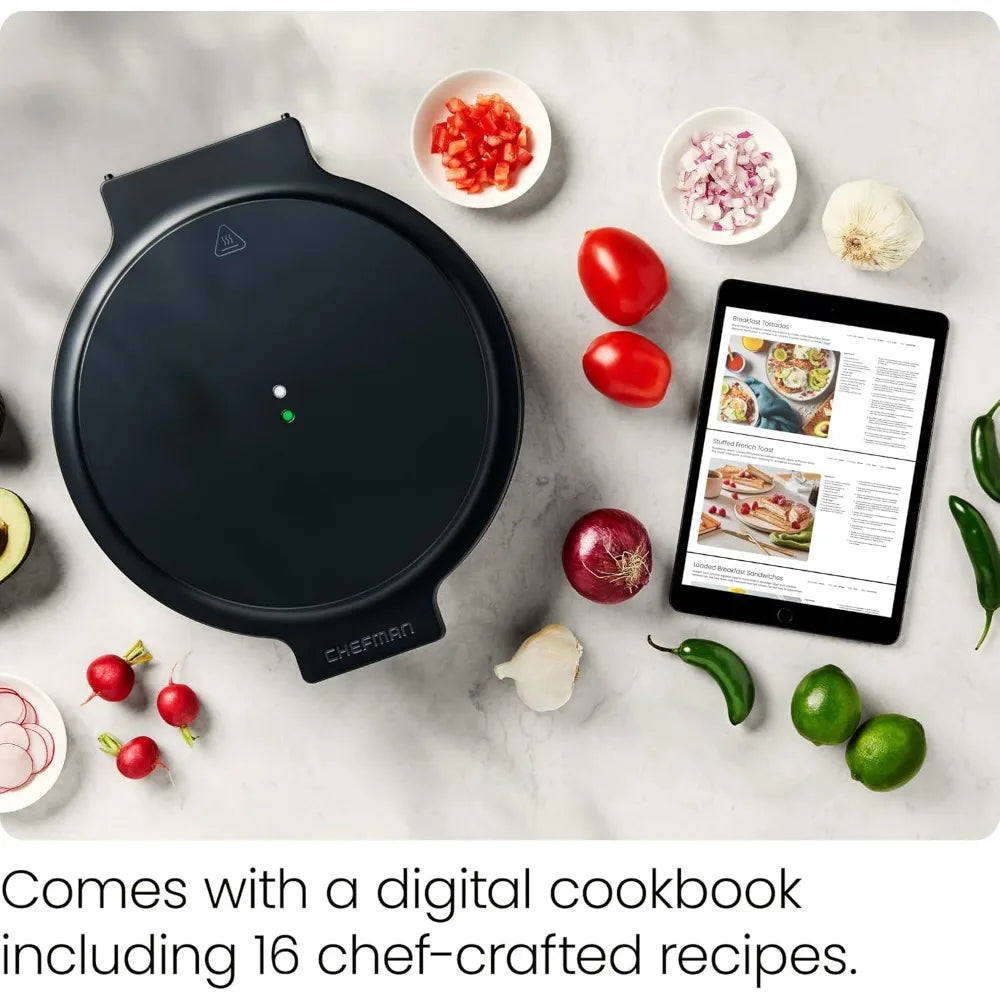 Pizza Oven – 1440W Countertop Electric Pizza Maker with 12” Nonstick Cooking Plates, Make Pizza, Quesadillas, Omelettes and More