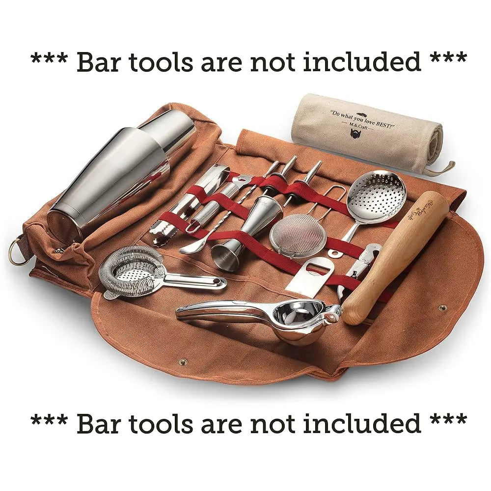 Travel Bartender Bag (Without Tools) | Best Bar Kit Bag For Carrying Your Bar Tools With Style | Professional Bartender Roll
