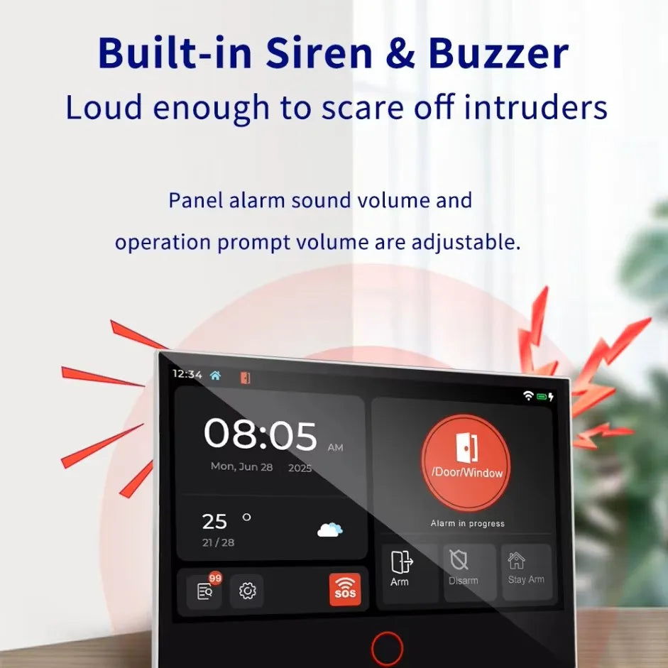G74 Smart Alarm System Kits Tuya Alarm Smart Security Protection Panel Kit Inteligente Alexa Home Security System 6 languages