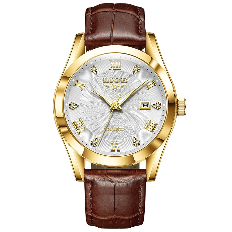LIGE Women Watch Fashion Leather Military Sport Waterproof Watches For Women Top Brand Luxury Women's Bracelet Watch Reloj Mujer