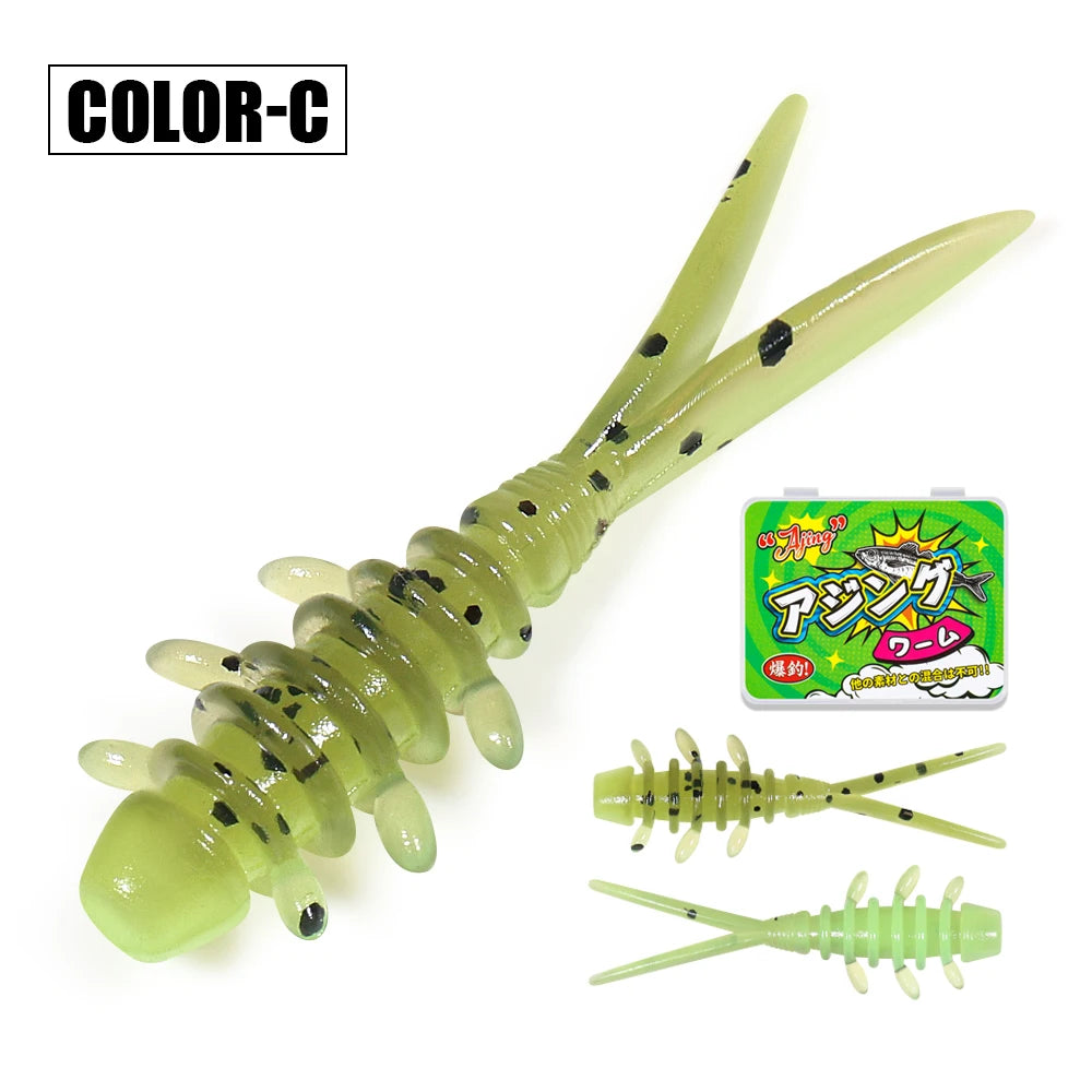 Rosewood 25mm Micro Worm Soft Fishing Lure TPR Floating Silicone Plastic Swimbait Softbait For Catching Horse Mackerel 20pcs/Box