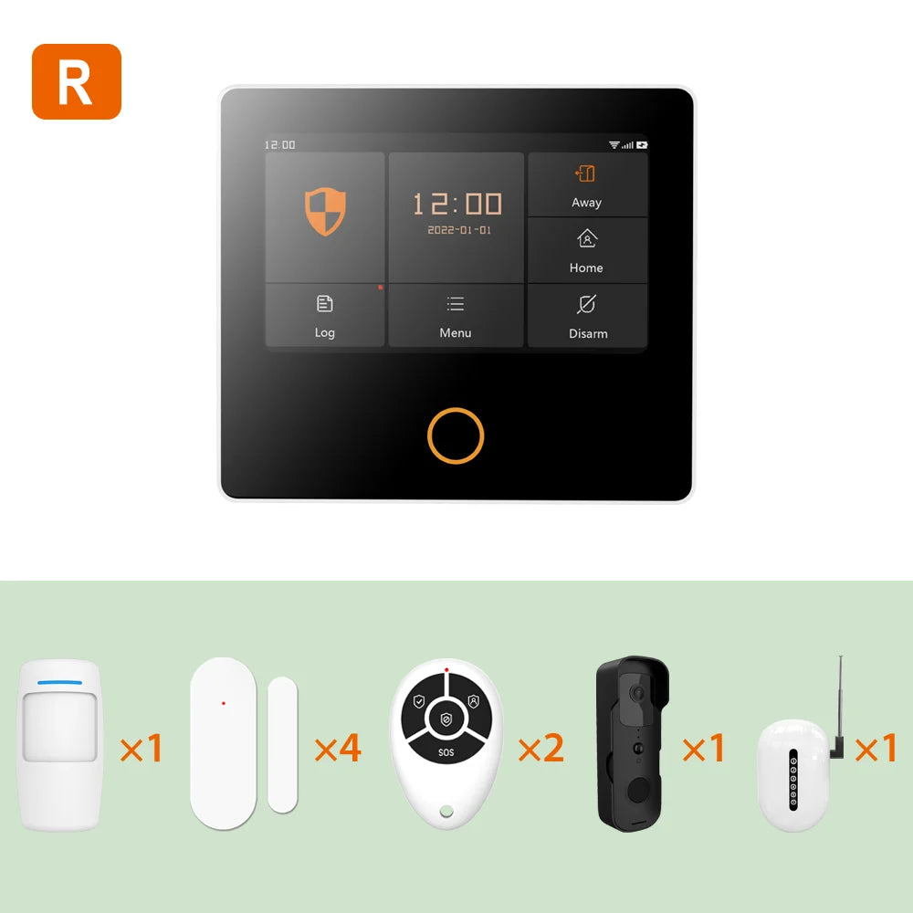 Staniot Home Security Alarm System 4G WiFi Wireless Tuya Smart Burglar Kit Built-in Siren Work with Alexa App Remote Control