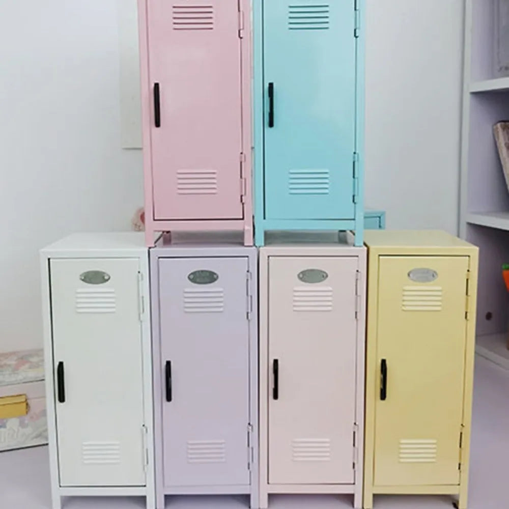 Iron Storage Box Dormitory Storage Cosmetics Paper Money Keys Bank Cards and Other Desktop Small Items Mini Locker Cabinet