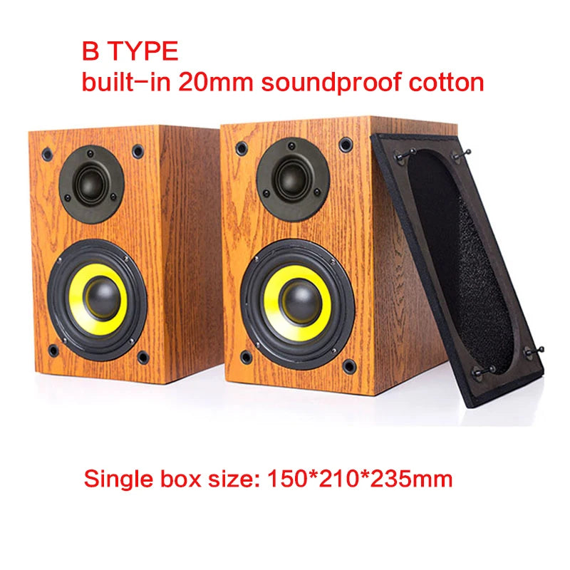 120W High-power High-fidelity Speaker Home HIFI Fever Passive Audio Home Theater Bookshelf Desktop Surround 4 Inch Speakers