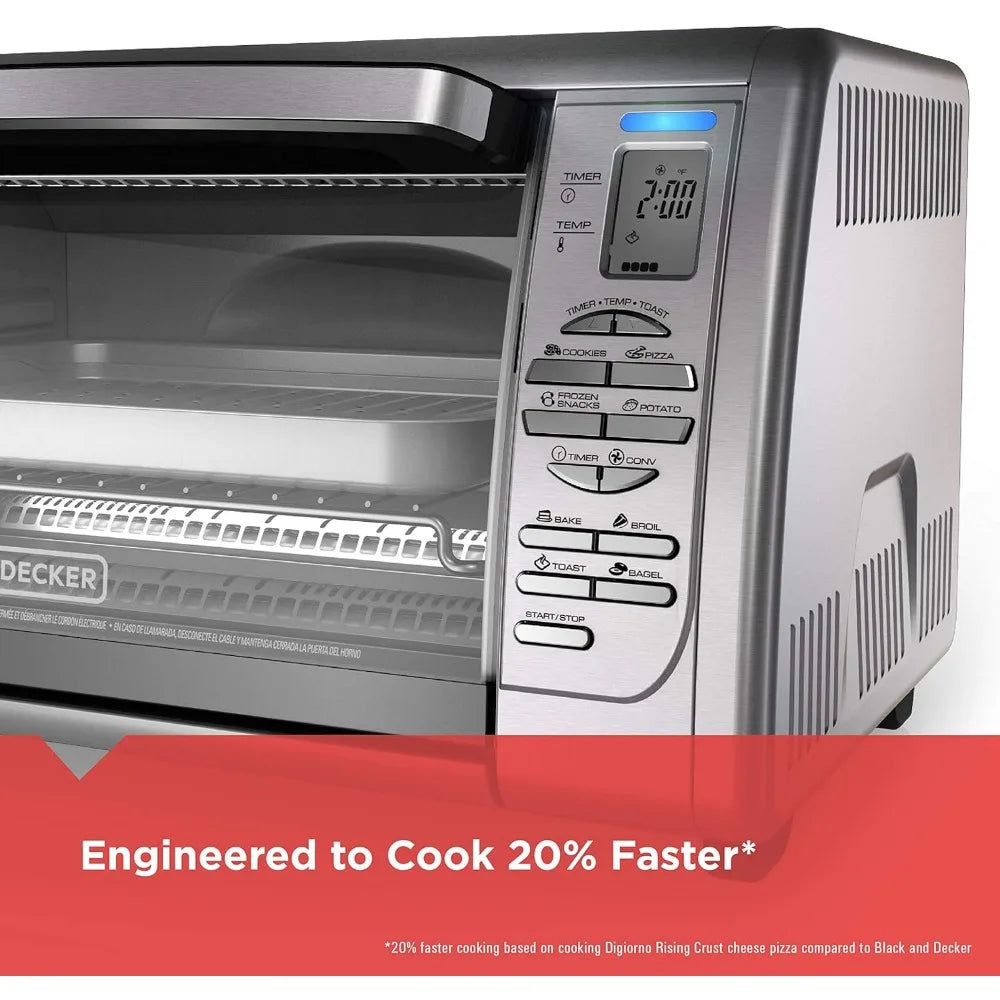Countertop Convection Toaster Oven, 8 One-touch Cooking Functions, Stainless Steel