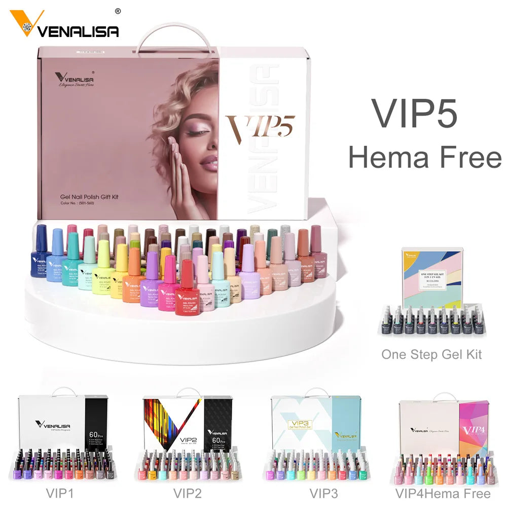 Venalisa Color Gel Nail Polish VIP Kit Full Cover Enamel For Nail Manicure Glitter Sparkle UV Gel Soak Off Nail Gel Polish 7.5ml