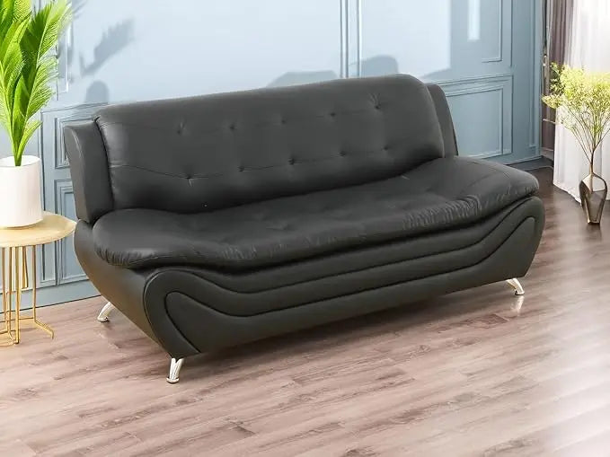 Leather Couches for Living Room,Living Room Couch Set,Sofa for Bedroom,Apartment,Living Room Furniture Sets,a-Leather BlackWhite