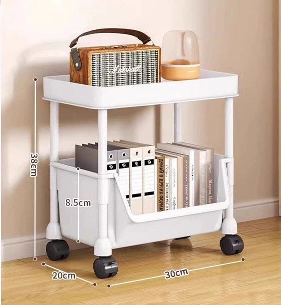 Storage Rack Large Capacity with Wheels Narrow Slit Bookshelf Storages Cart Multi Layer Plastic Living Room Home Organizers