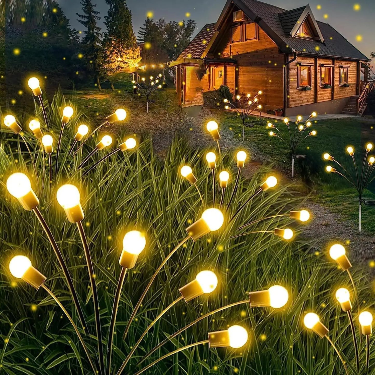 solar garden lights 10 LED solar firefly lights swaying with the wind outdoor waterproof LED lights courtyard landscape