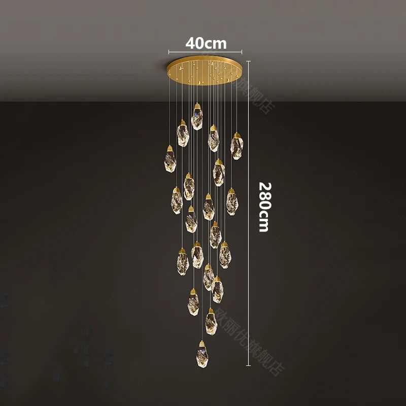Modern home decoration crystal chandelier, stair Pendant lamp, living room Pendant lights, interior lighting