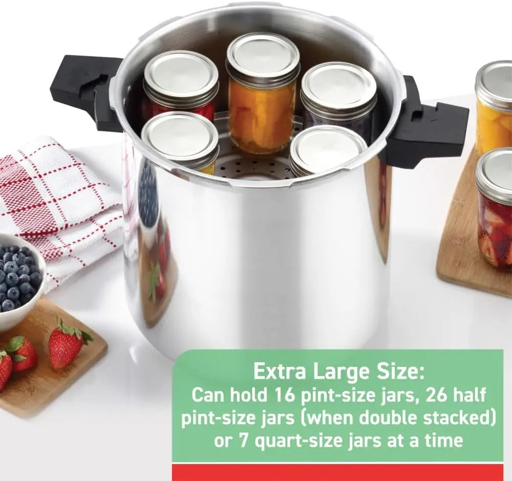 Pressure Cooker Aluminum Pressure Canner, 22 Quart, 3 PSI Settings, Cookware, Pots and Pans, Large Capacity, Cooling Racks