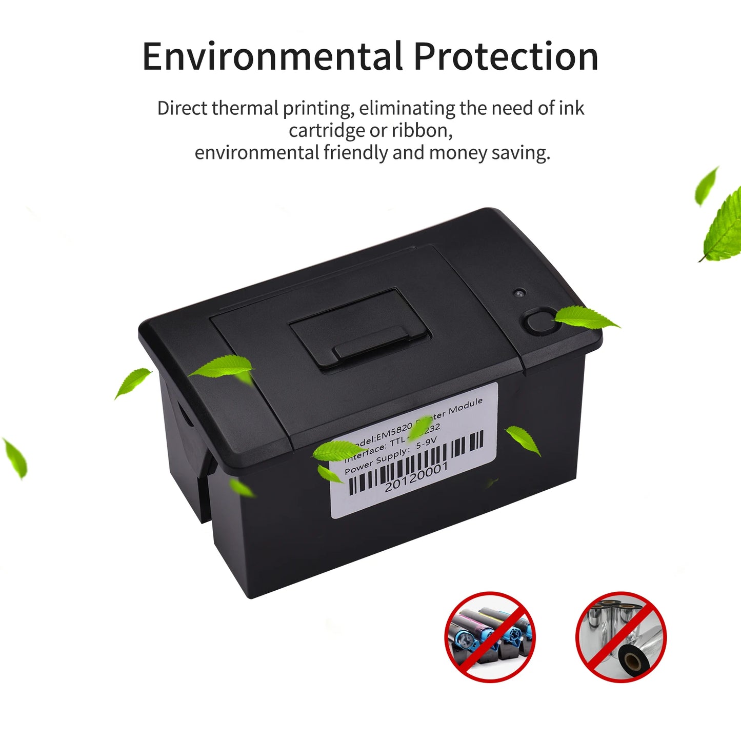 Thermal Receipt Printer 58MM Mini Printing with USB/RS232/TTL Serial Port Support ESC/POS Commands for Weighing Apparatus Cash