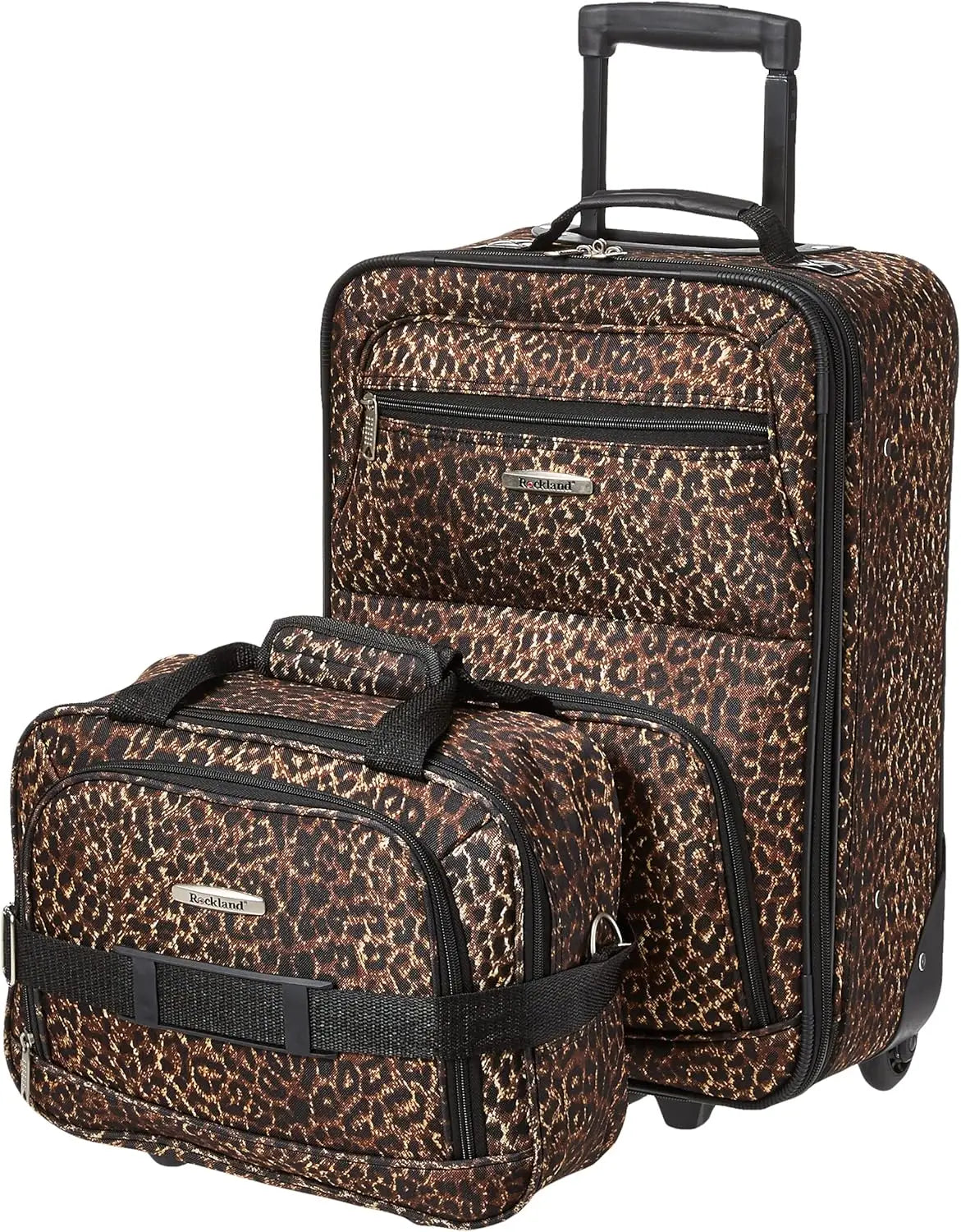 Rockland Fashion Softside Upright Luggage Set, Expandable, Pink Dots, 2-Piece (14/19)