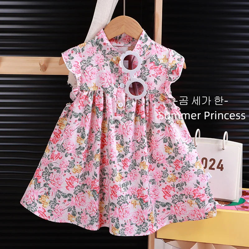 Baby Girls Beach Dresses Summer Soft Breathable Kids Girls Clothing Children Holiday A-Line Dress Vestidos 2025