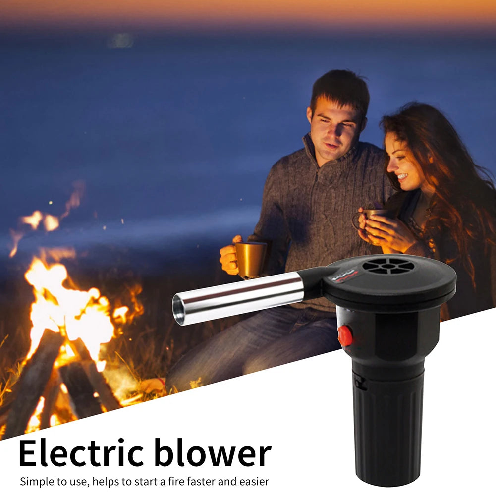 Outdoor Fan Air Blower Handheld Electric Blower Fan Grill Accessories Aluminum Alloy Kitchen Tool for Picnic Camping Cooking