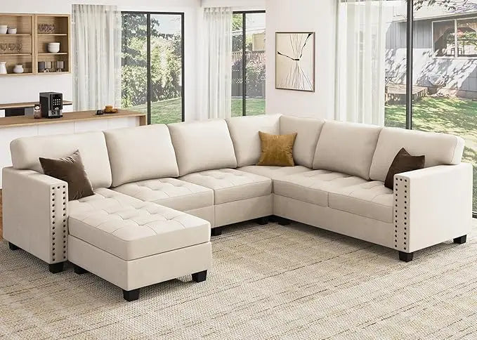 Velvet Convertible Sofa L Shaped Couch with Storage Ottoman Corner Sectional Couch with Reversible Chaise, Sofa Living Room