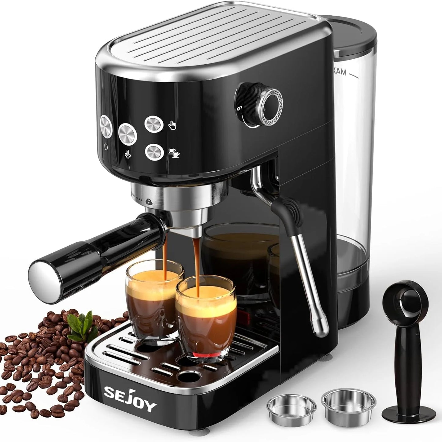 Sejoy Espresso Machine 20 Bar Espresso Coffee Maker Cappuccino Machine w/ Steam Wand