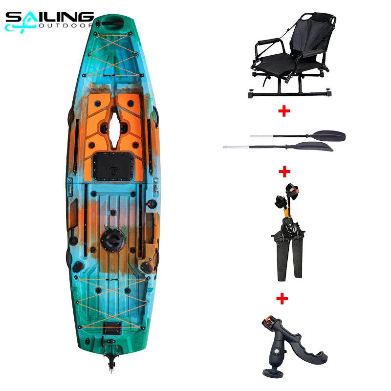 New Designed 10ft 1 Person Modular Fishing Kayak With Pedals Detachable Foldable Kayak Suit for Electric Motor