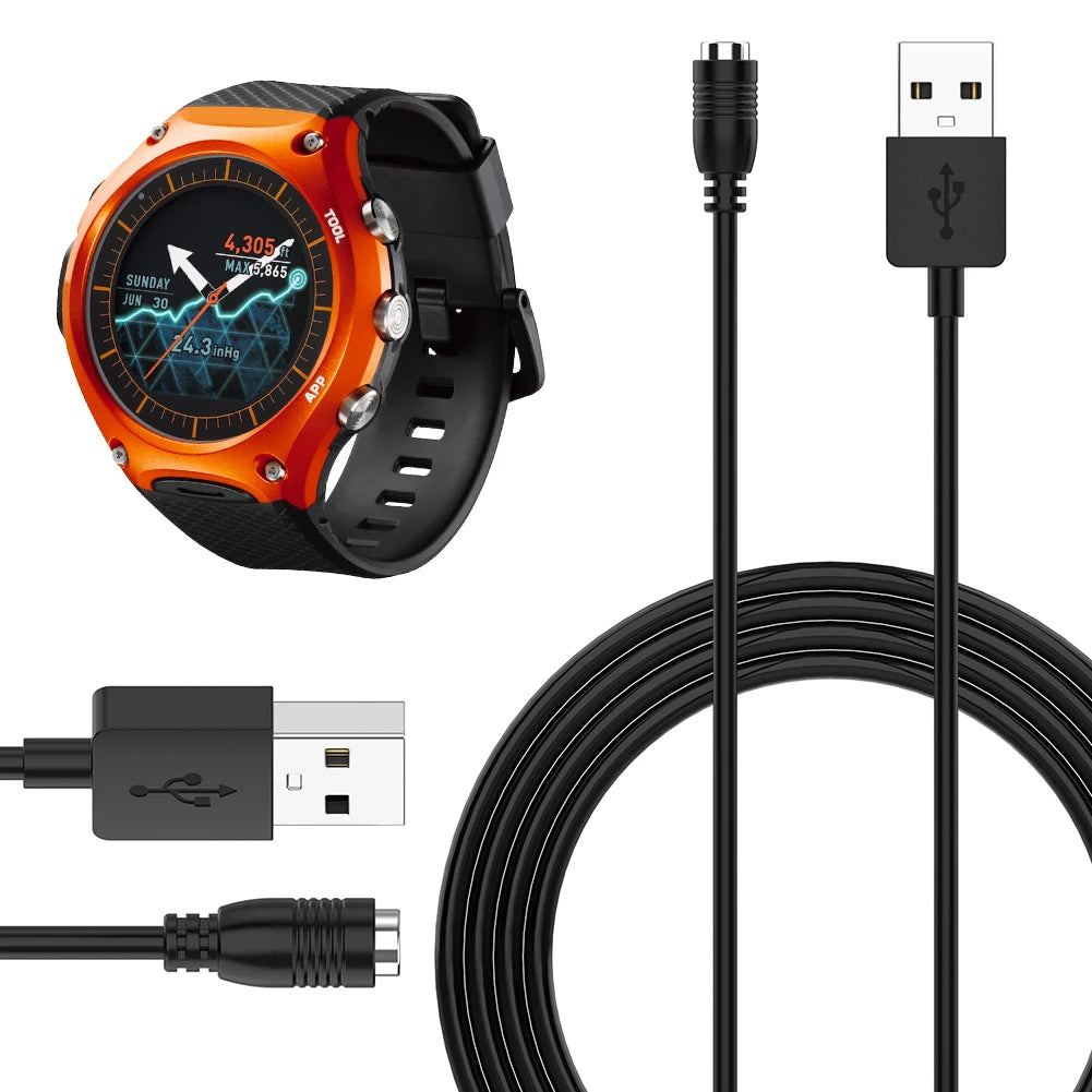 USB Smartwatch Charger Cord 1M Power Charge Wire Smart Watch Accessories Charging Cord for WSD-F10 WSD-F20 WSD-F30 Pro-trek F21