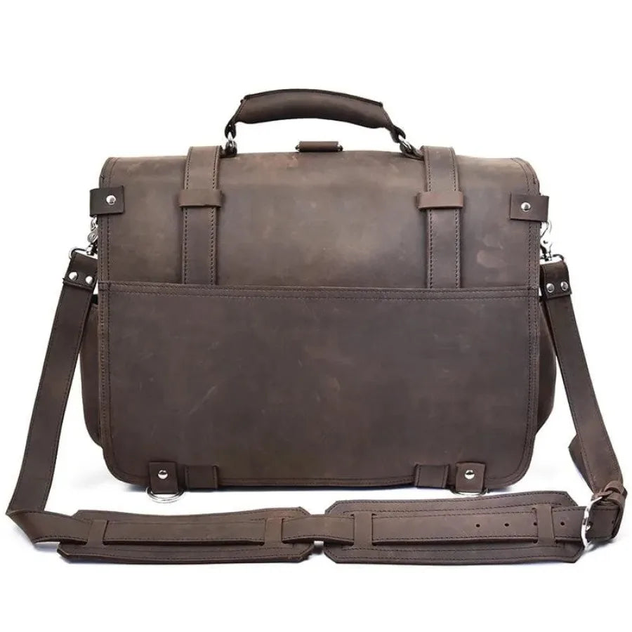 Large Capacity Vintage Leather Messenger Bag Gusvat
