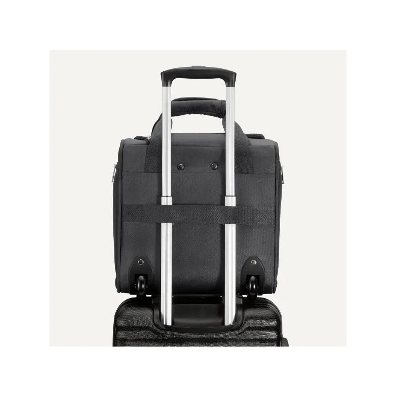 Underseat Carry-On Luggage With Wheels, 14-inch Rolling Travel Bag, Black