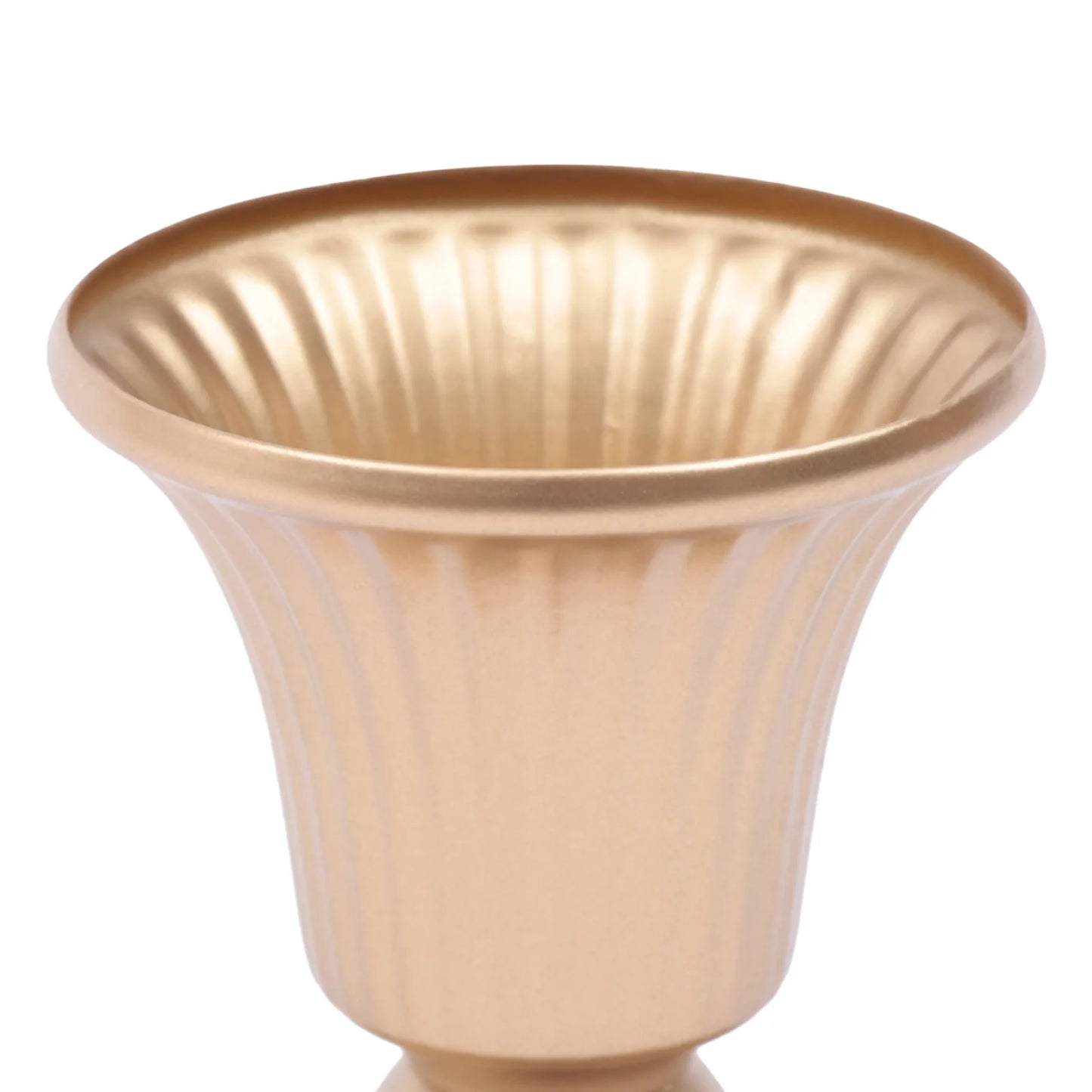 10Pcs Gold Metal Vases Wedding Party Centerpieces Retro Decorative Trumpet Vase