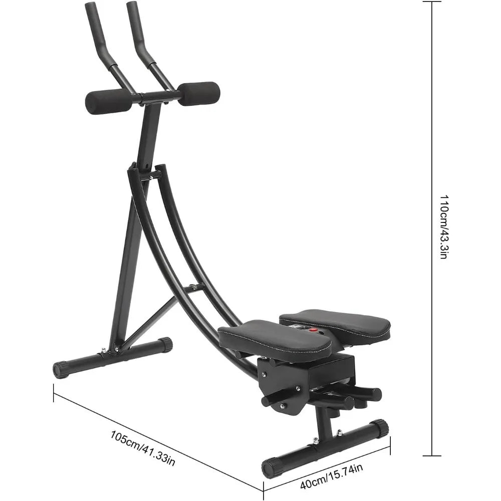 Ab Workout Equipment for Strength Training Waist Trainer Abdominal Cruncher for Home Gym Foldable with LED Monitor