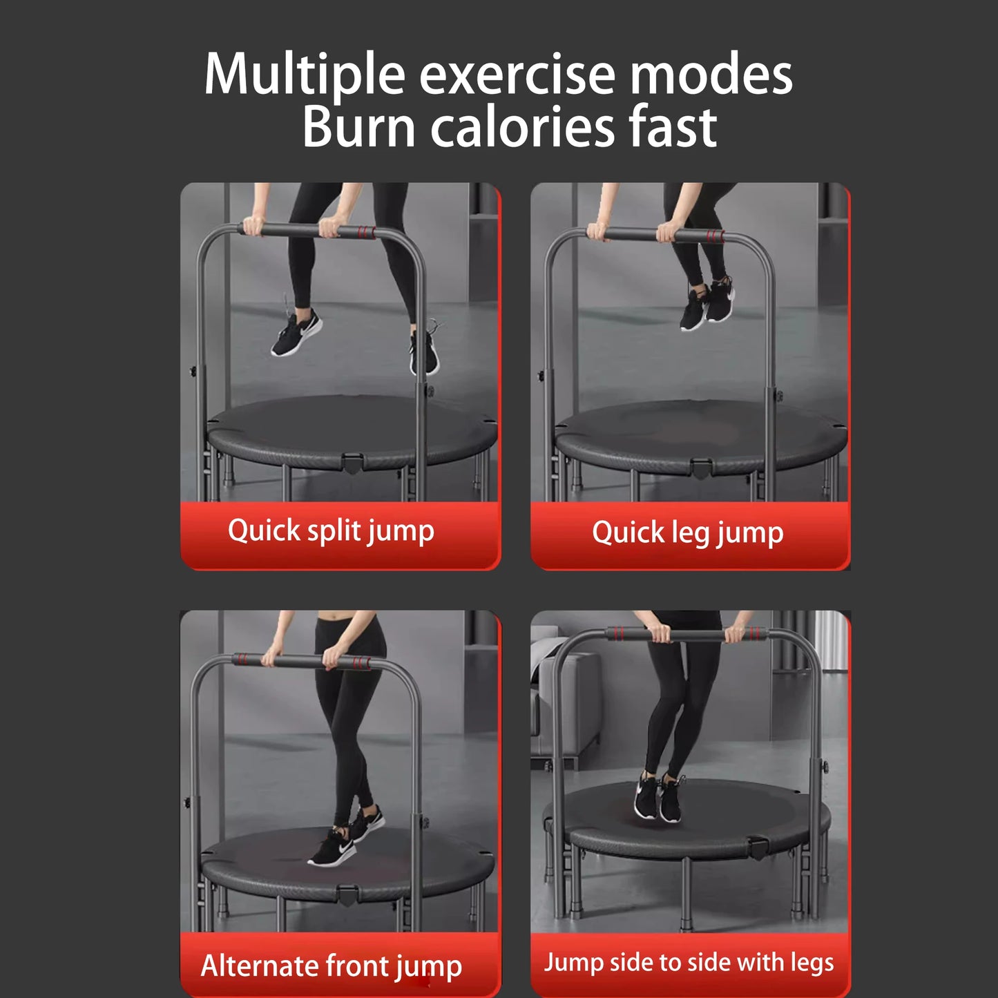 40 Inch Mini Exercise Foldable Fitness Trampoline for Adults or Kids