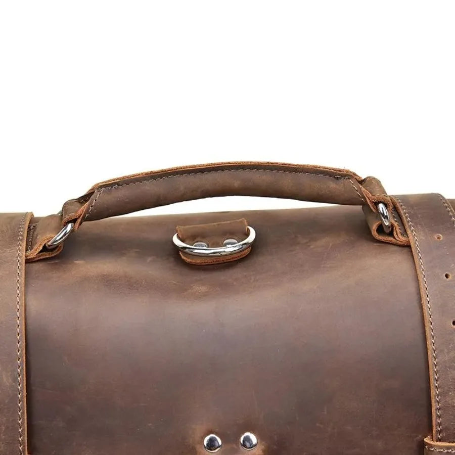 Large Capacity Vintage Leather Messenger Bag Gusvat