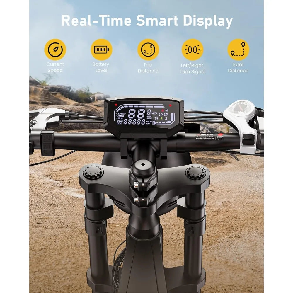 Electric Bike Adults 1500W Ebike,28MPH, 55-75 Miles Electric Motorcycle with 13AH Battery, 20" Fat Tire Electric Dirt Bike