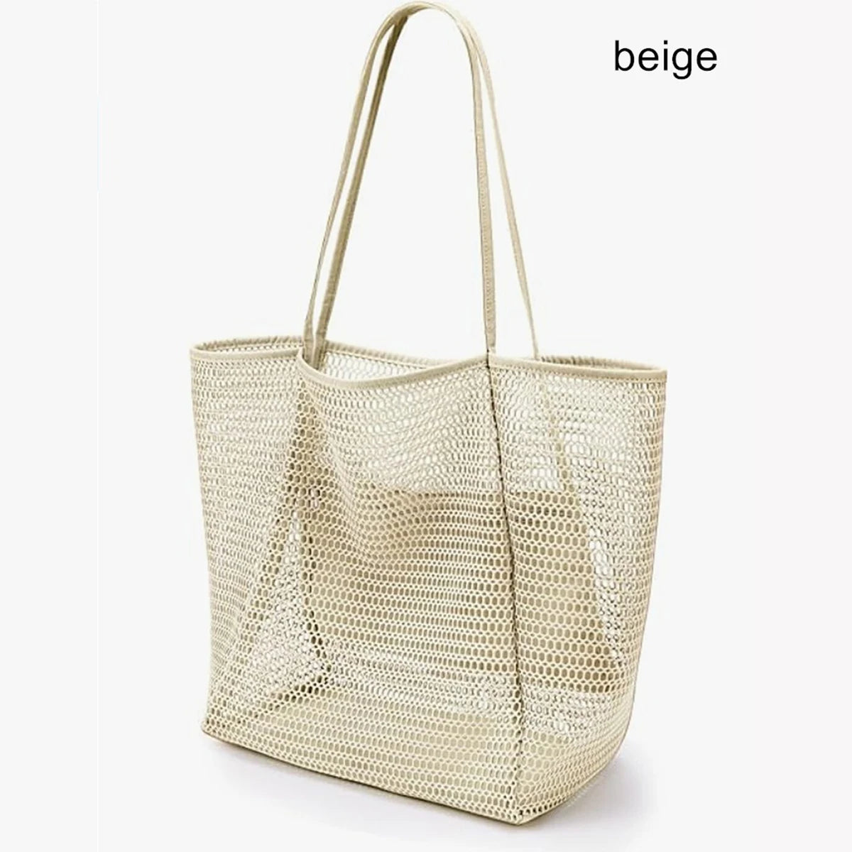 Mesh Beach Tote Womens Shoulder Handbag,Women's Portable Washing and Swimming Clothing Storage Bag