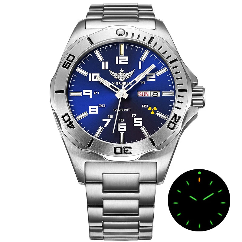 YELANG Watch For Man 44MM Men Mechanical Wristwatches Luxury Sapphire Glass AR Coated Automatic Watches 10bar Waterproof Watch