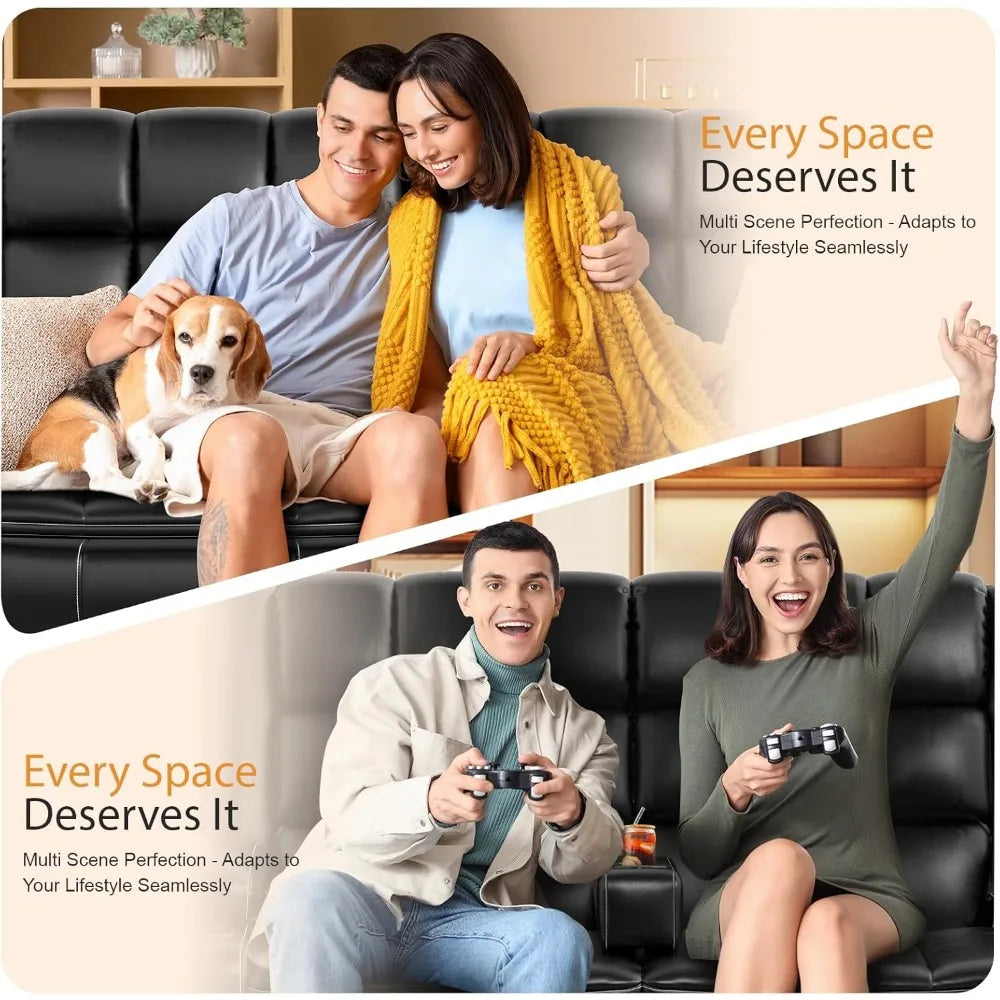 Loveseat Recliner Sofa, Reclining Loveseat with Removable Console, USB Ports & Cup Holders, RV Wall Hugger Double Recliner Couch