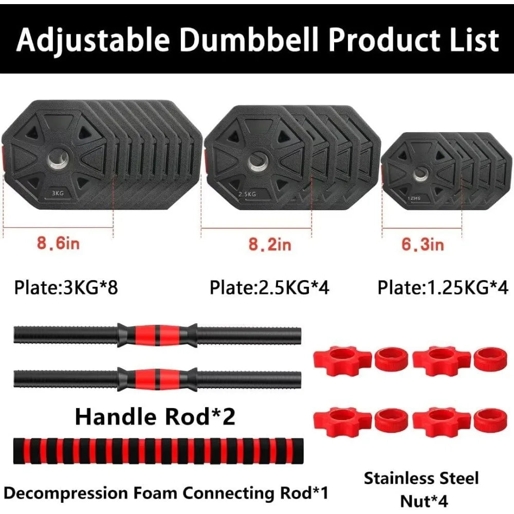 Adjustable Weight dumbbell Set, Non-rolling Adjustable dumbbell set, Free Weight dumbbell Set Hexagon, Home gym, 20 LBS