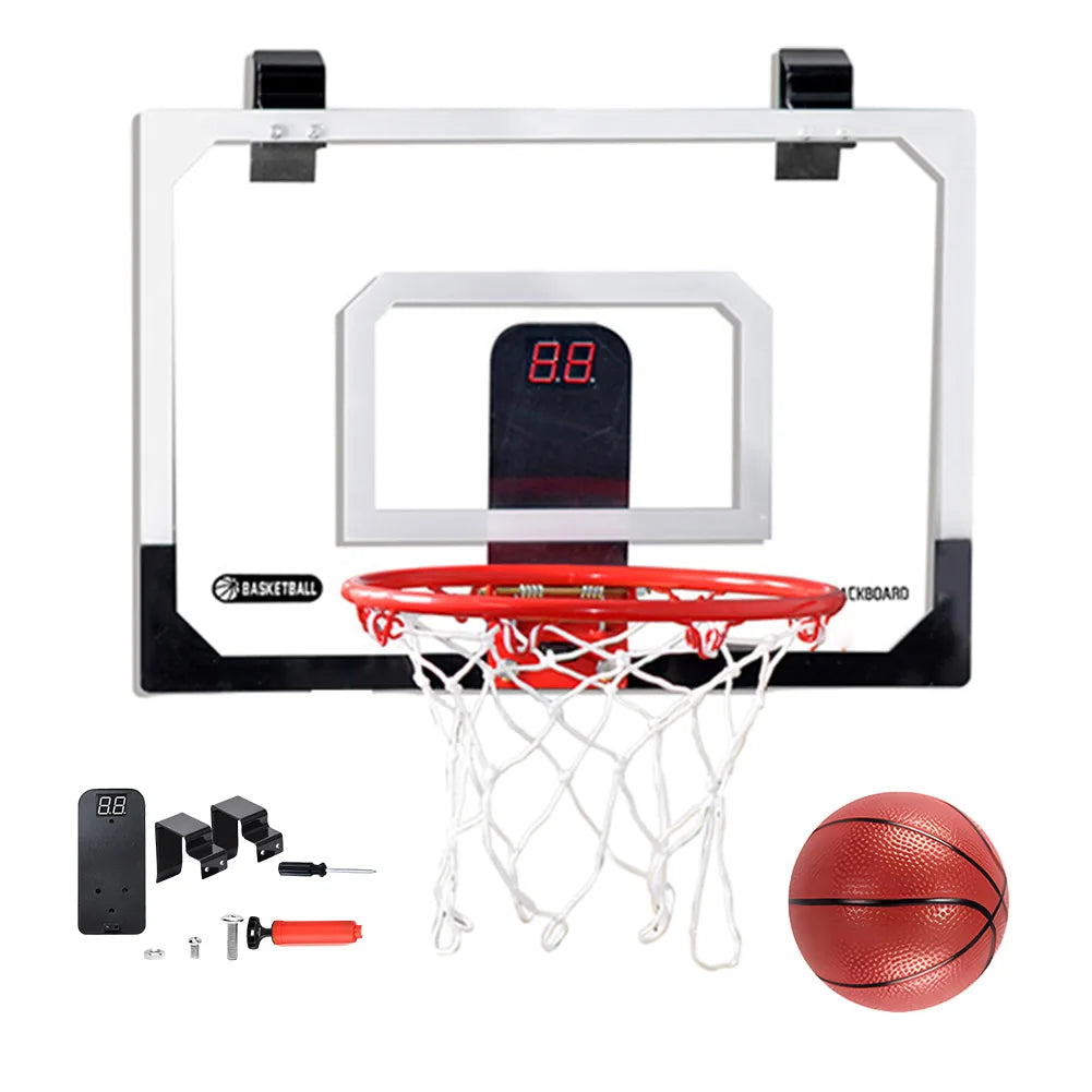 Indoor Basketball Hoop Basketball Hoop Set with 1 Ball Room Basketball Hoop with Electronic Scoreboard Gifts for Kids Boys Teens
