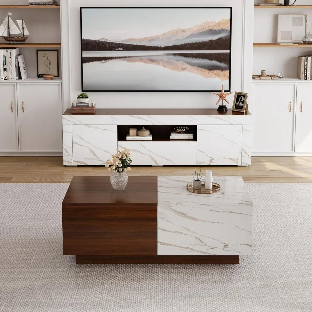 Lift Top Coffee Tables for Living Room, with Storage Shelf, Hidden Compartment and Drawer for Home