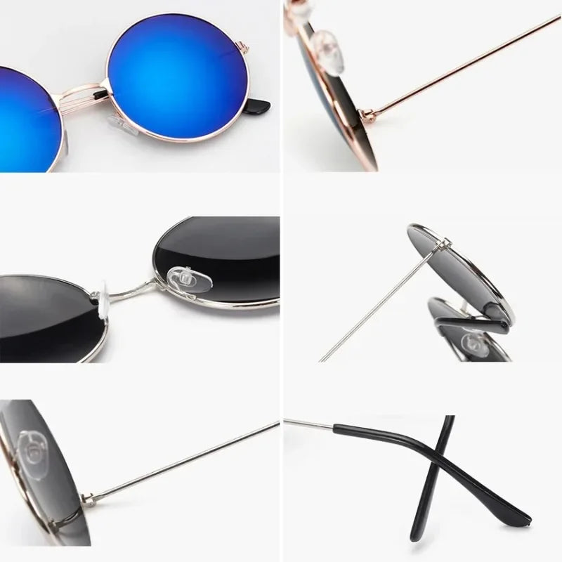 Women's Sunglasses Mens Round Ladies Fashion Mirror Glasses for Women Men Vintage UV400 Protection Sun Retro Eyewear EE06