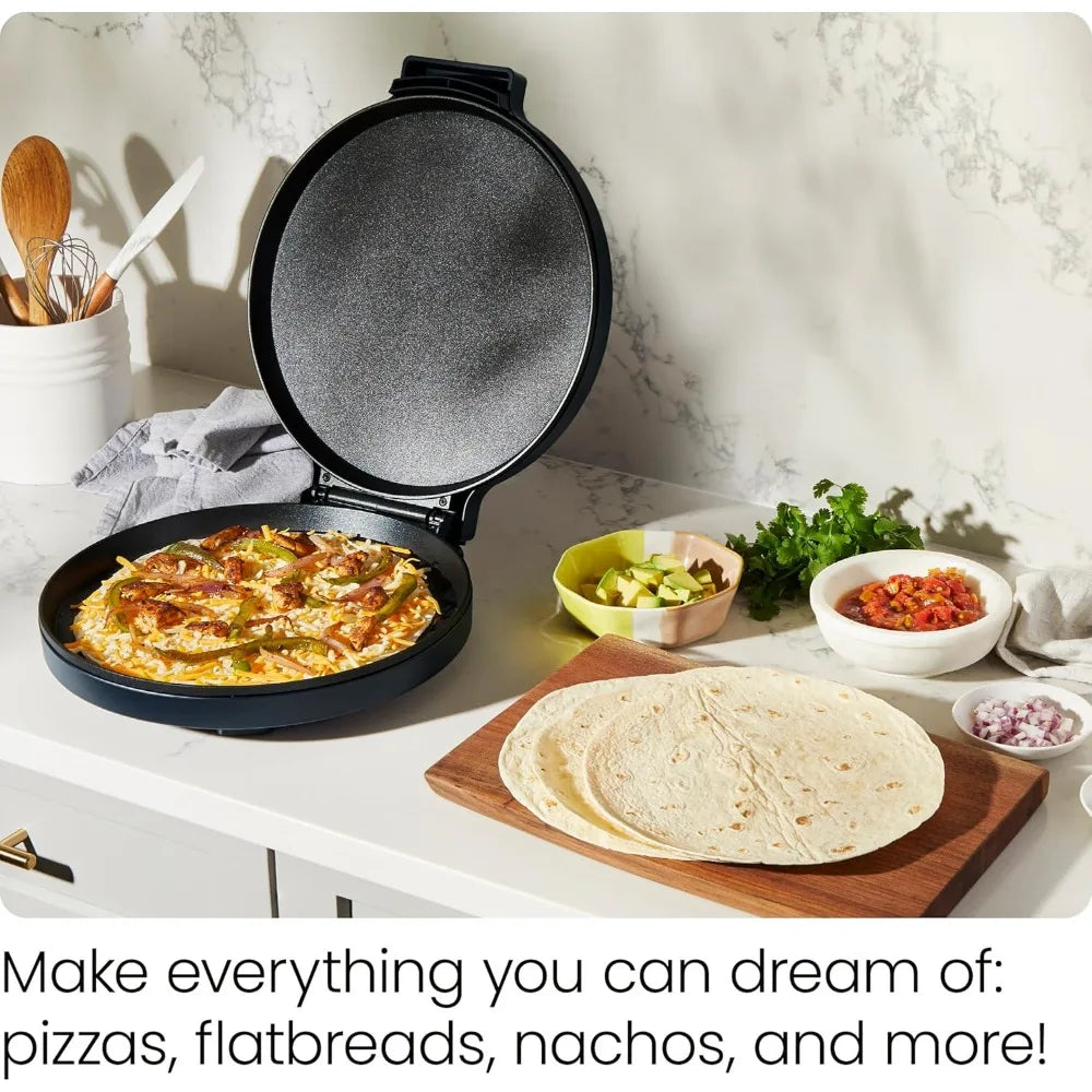 Pizza Oven – 1440W Countertop Electric Pizza Maker with 12” Nonstick Cooking Plates, Make Pizza, Quesadillas, Omelettes and More
