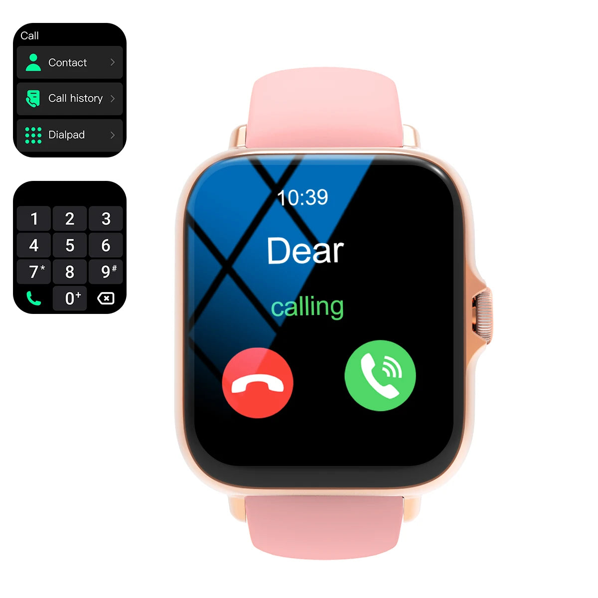 Smart watch, can answer and make calls, message reminder, multiple APP reminders, suitable for men and women, custom wallpaper