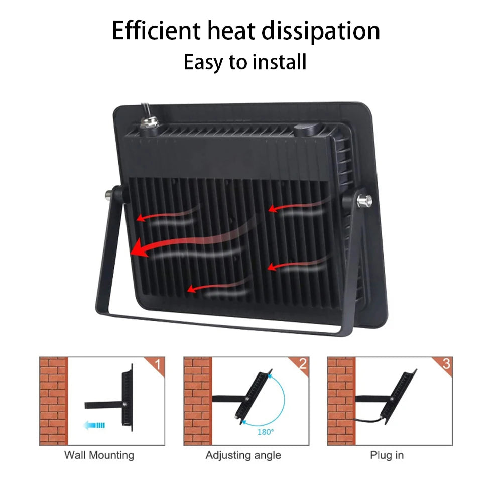 LED Flood Light AC220V 10W 20W 30W 50W 100W Outdoor IP68Waterproot Reflector Spotlight LED Projector Wall Floodlight Street Lamp