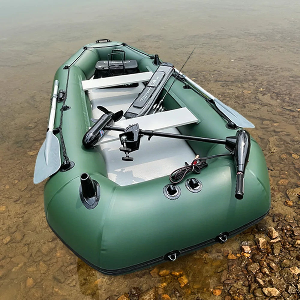 Free Accessory Included 3M PVC 4 Persons Rowing Kayak Inflatable Fishing Boat Rescue Boot Jet Ski Boat for Paddling in Rivers