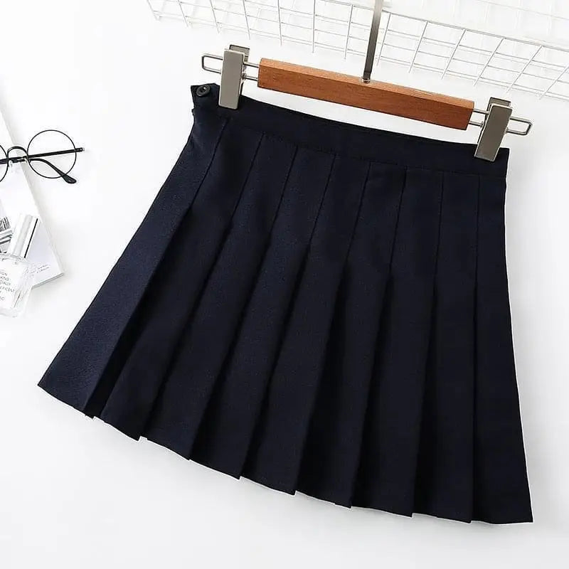 Children Kids Girls Skirts Summer New Infant Babys Girls Preppy Pleated Skirts Solid Trendy 4-14Y Junior Girls Ruched Cullottes