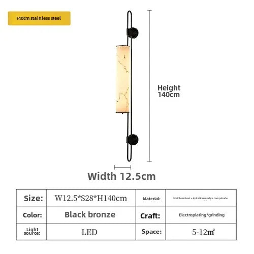 Retro Light Luxury Wall Lamp Imitation Marble Living Room TV Background Wall Lamp Chinese Style Bedroom Bedside Wall Lamp