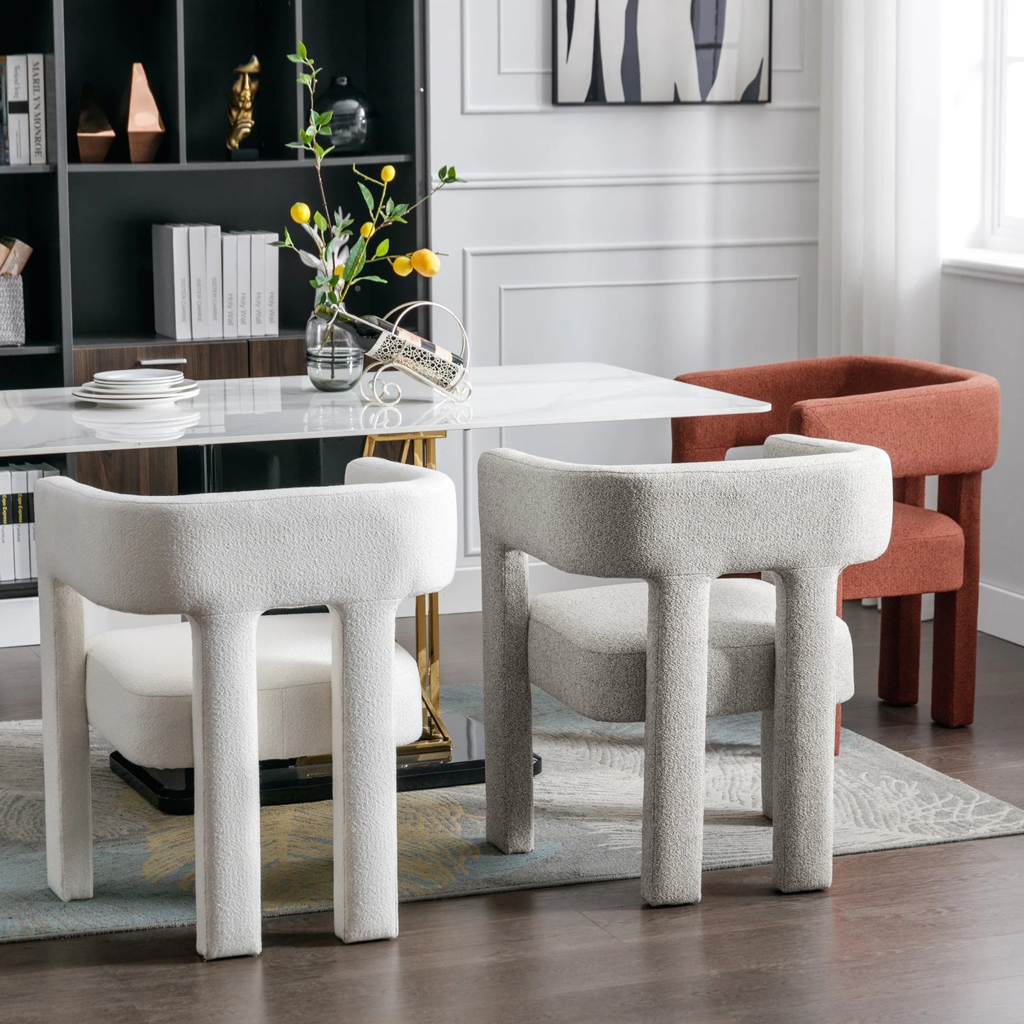 Contemporary Designed Fabric Upholstered Accent Chair Dining Chair for Living Room, Bedroom, Dining Room